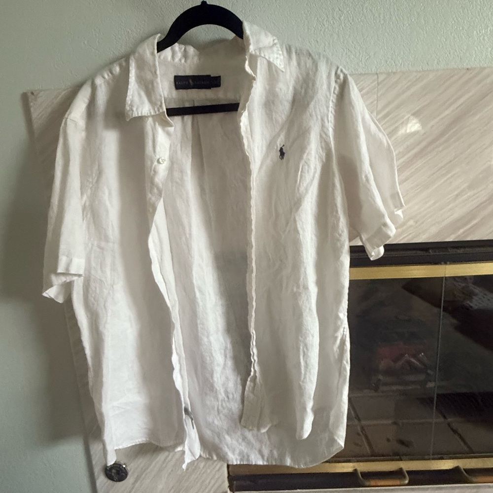 Ralph Lauren 100% linen Italian style Button Down Shirt